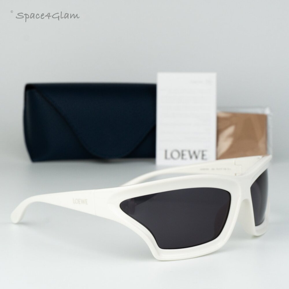 Loewe Women Sunglasses White Grey Wraparound LW40143U 25A NEW AUTHENTIC